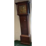 An antique oak longcase clock, the 12" square brass dial marked for Thomas Broderick, Kirton, with