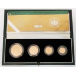 A cased and encapsulated 2002 United Kingdom gold proof four-coin sovereign collection - No. 1587/