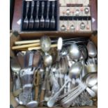 A large quantity of assorted silver plated cutlery - various age and styles, some cased