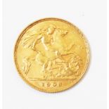 A 1908 gold half Sovereign