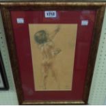 Patrick King: a gilt framed limited edition coloured print, nude study - 164/850