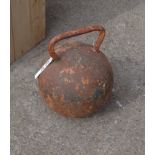 A steel ball with handle