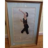 Philip Meninsky: a parcel gilt framed watercolour Study of a Ballet Dancer - signed and dated - sold