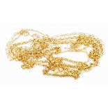 Two import marked 375 gold neck chains - sold with another marked 9ct.