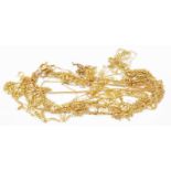 Various marked 375/9c yellow metal fine chains - various condition