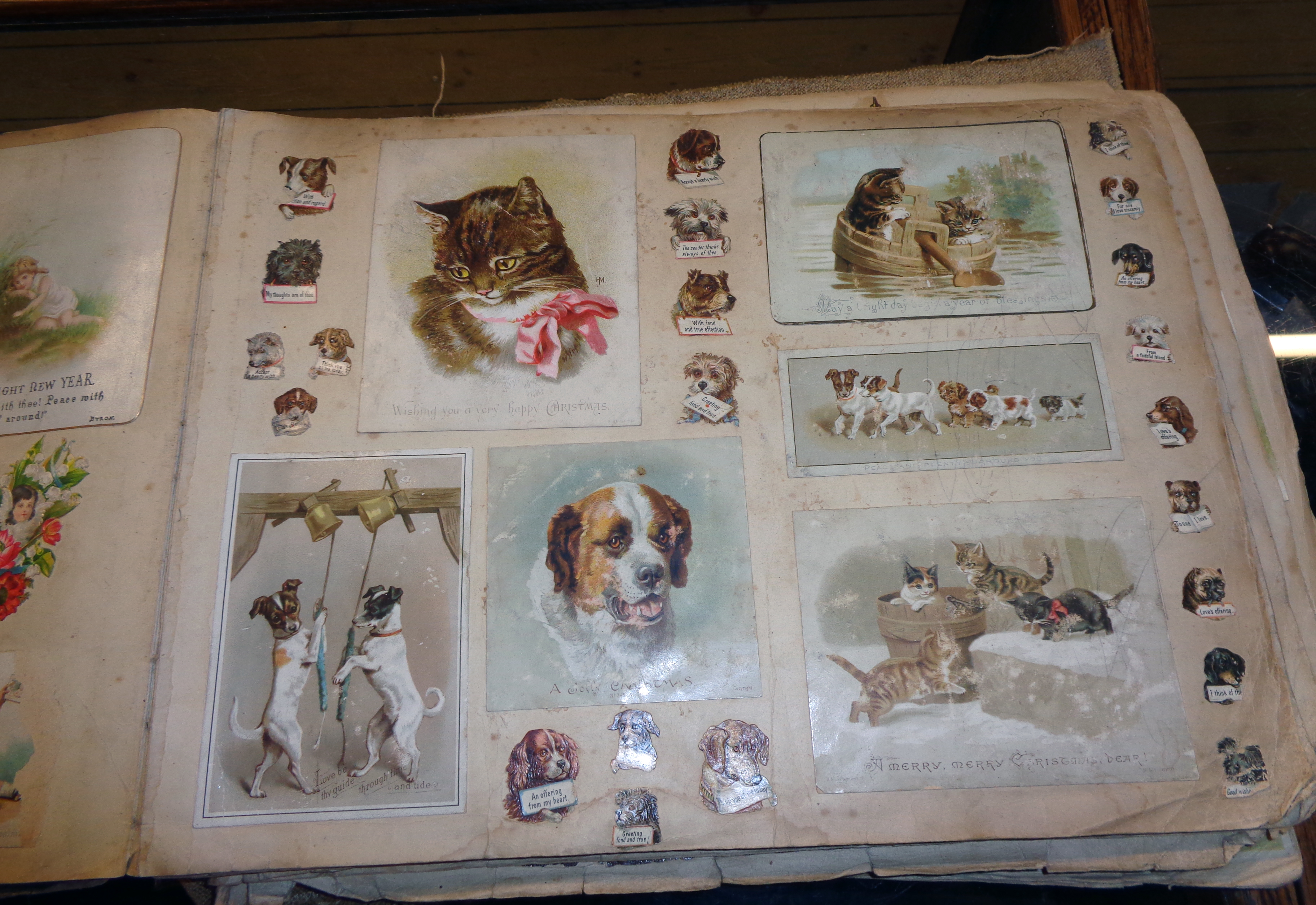 A Victorian scrap album including early rugby, military, figures and animals, etc - various - Image 2 of 17