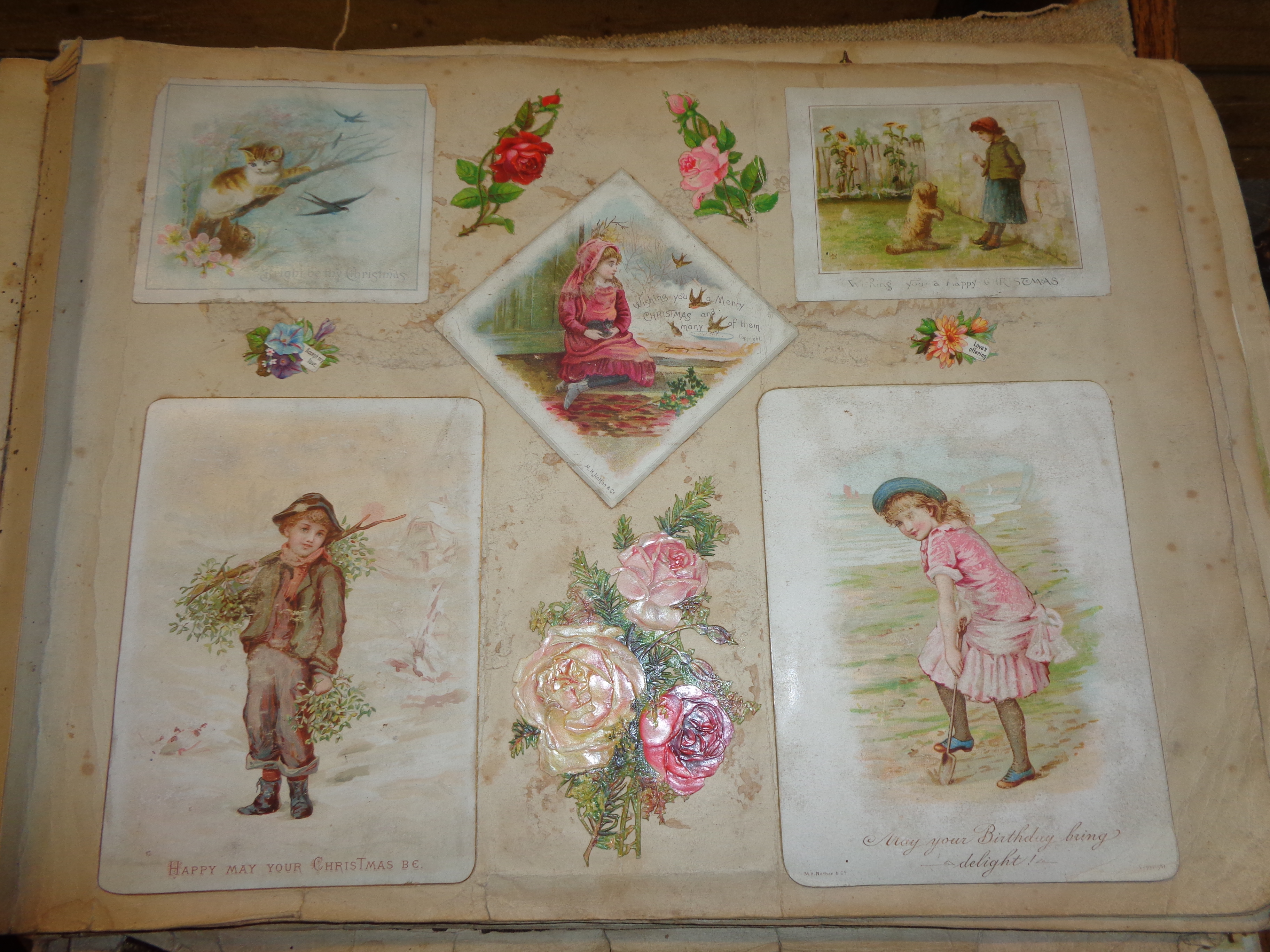 A Victorian scrap album including early rugby, military, figures and animals, etc - various - Image 5 of 17