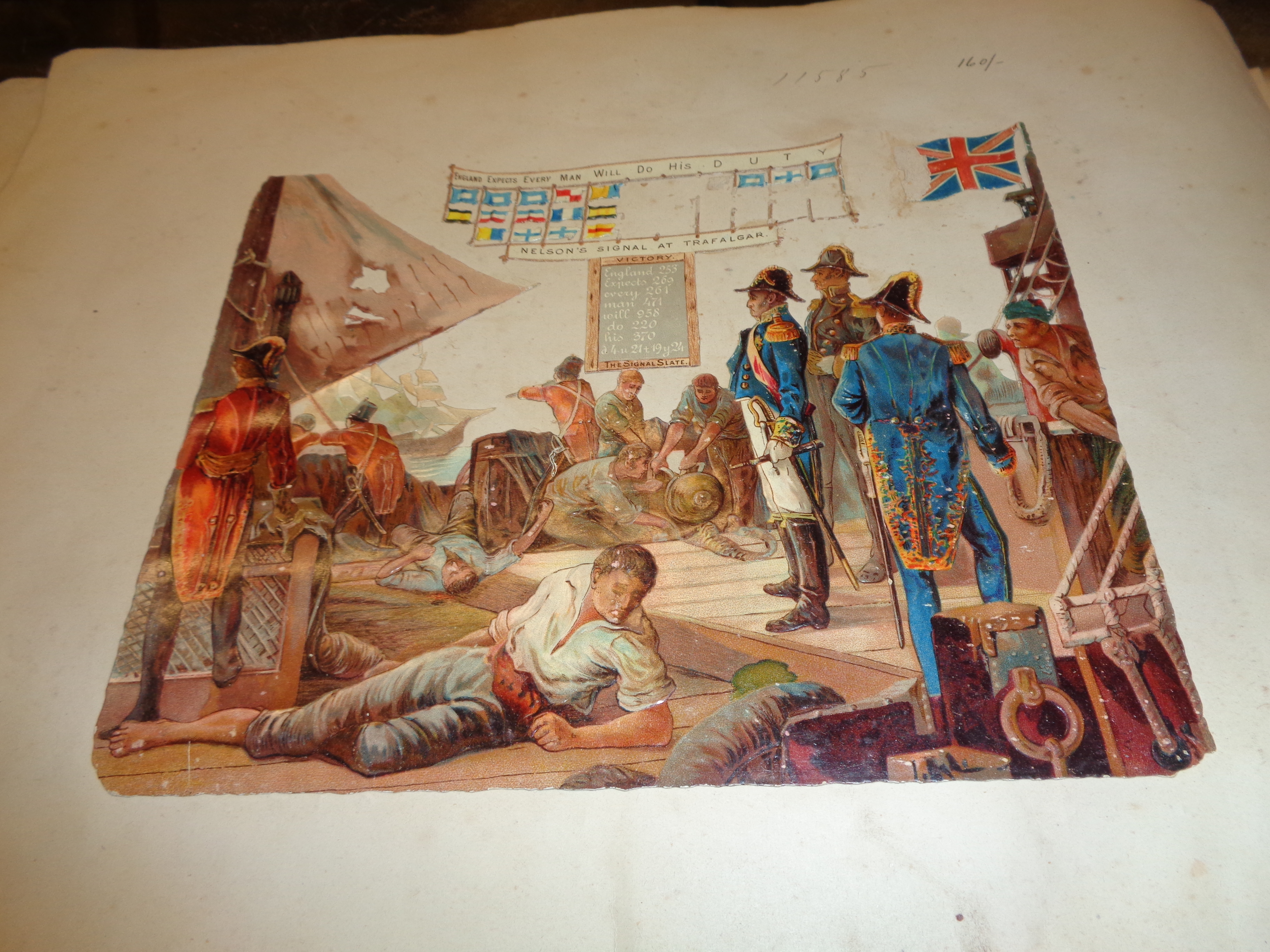 A Victorian scrap album including early rugby, military, figures and animals, etc - various - Image 17 of 17