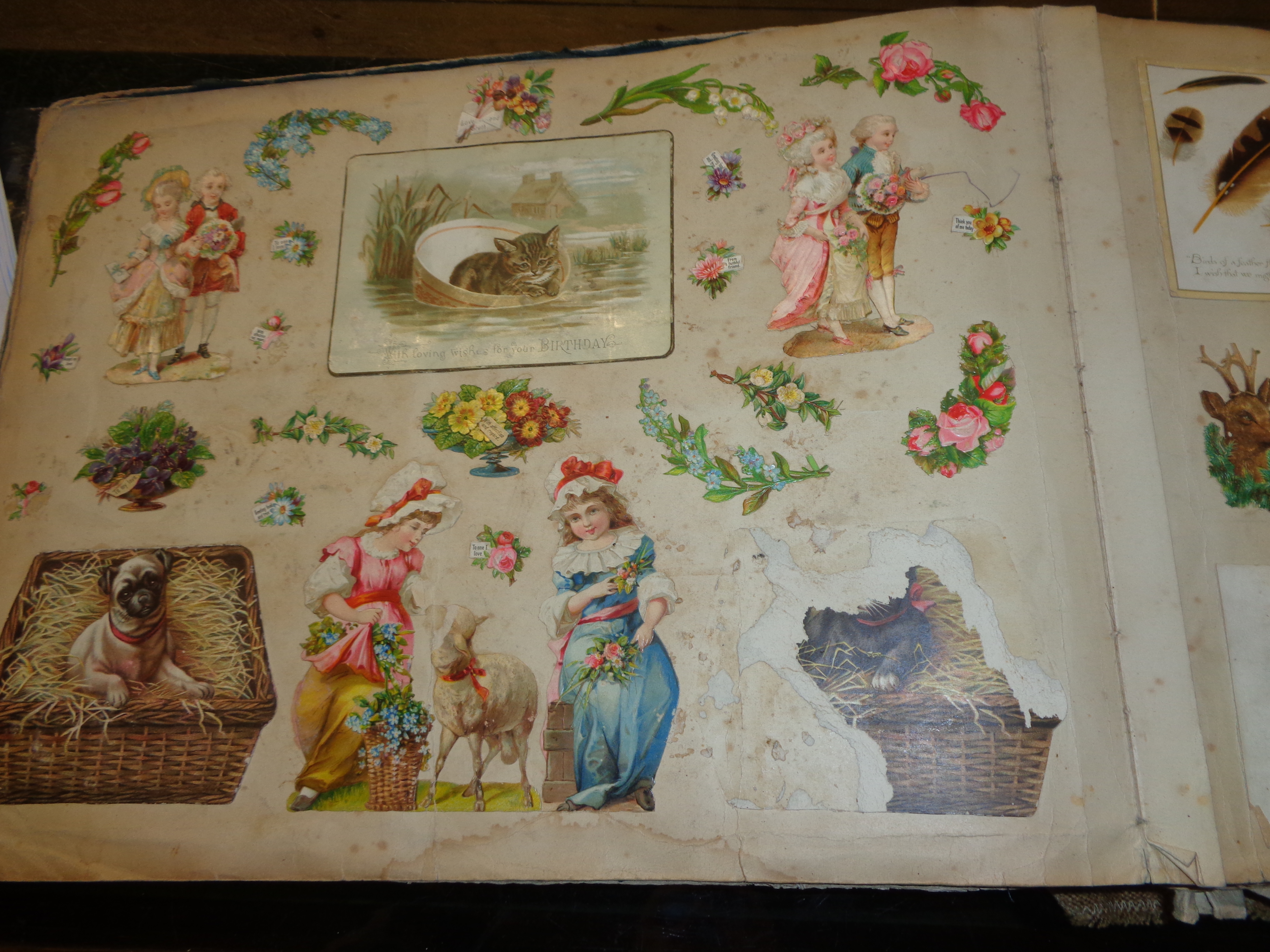 A Victorian scrap album including early rugby, military, figures and animals, etc - various - Image 3 of 17