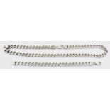 A matching marked 925 heavy kerb-link necklace and bracelet