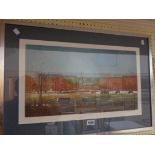 †Michael Oelman: a pair of framed signed limited edition coloured prints, one entitled "Passing