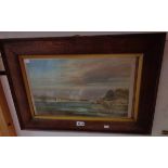 John Shapland: an oak framed watercolour, depicting a local estuary scene - signed - some foxing
