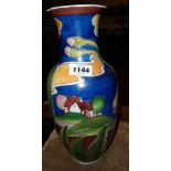 A 20th Century Chinese baluster vase with hand painted decoration in the Art Nouveau style