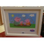 A framed limited edition Peppa Pig print published by Art You Grew Up With and numbered 44/100 -