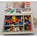 A 1976 Lego Universal Building Set 20 box containing contemporary and later parts - some wear to
