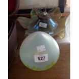 A lustre glass flower head shaped lamp shade - sold with another glass shade