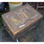 A Georgian cast iron strong box