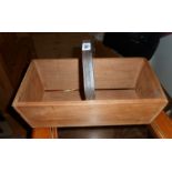 A 16" wooden trug with iron handle