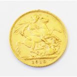A 1910 gold Sovereign