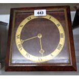 An Art Deco walnut and brass cased timepiece with square dial, easel back and eight day movement