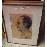 Thomas C. Leighton: five framed 1960's charcoal portraits of various male and female figures - all