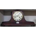 An early 20th Century stained mahogany cased Napoleon hat mantel clock with Haller eight day gong