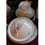 A Shelley part tea and dinner service including plates, vegetable dish, etc.