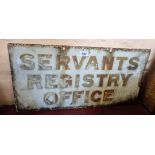 An enamelled sign 'Servants Registry Office' - a/f