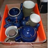 A quantity of assorted Denby pottery including teapots, etc.