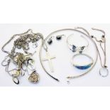 Various items of marked 925 white metal jewellery