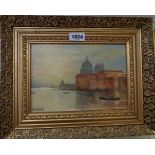 Jack Strickland: a gilt framed oil on board, depicting The Grand Canal, Venice - signed