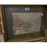 Two late 19th Century Grand Tour watercolours, one entitled (Lake) "Lugano, April 83", the other