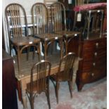 A set of six early 20th Century Horgen-Glarus bentwood hoop stick back standard chairs, with machine