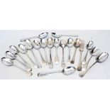 A quantity of silver plated cutlery mainly dessert and table spoons - various makers including