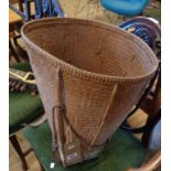 A tea pickers woven basket - shoulder straps a/f