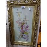 A pair of gilt framed oil paintings on canvas, floral studies - signed and dated 1900