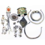 Various Persian white metal torques, pendants, ear-rings, etc.