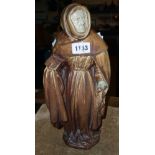 A Charles Greber French glazed stoneware figure of a monk - height 14"