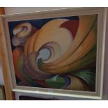 G. Lewis Cook: a framed vintage oil on canvas, abstract, entitled "Variation on a Whelk Theme" -