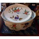 Three pieces of Royal Worcester Evesham comprising an oval serving platter, serving dish and a