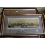 †A framed limited edition coloured print of Battersea by J.M. Halliday, 5/50 - sold with a framed