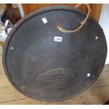 A cast iron forge plate bearing a plaque 'Alldays Patent Bottom Blast Combination Forge, Patentees &