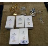 Five boxed pieces of Swarovski, etc.