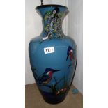 A 20th Century Longpark kingfisher pattern baluster vase with decorator's initials and 1931 date -