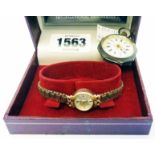 A hallmarked 9ct. gold Rotary lady's wristwatch with twenty-one jewel movement, boxed with