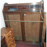 A 4' late Victorian mahogany book cabinet with open shelf top, moulded decoration and three