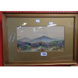 †F. J. Reynolds: a gilt framed and slipped gouache, entitled "Taw Marsh" -signed - 6 1/4" X 12"