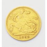 An 1899 gold half Sovereign