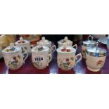 A set of six Royal Worcester Strawberry Fair lidded coddlers - sold with two similar