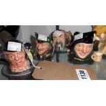 Four Royal Doulton miniature character jugs